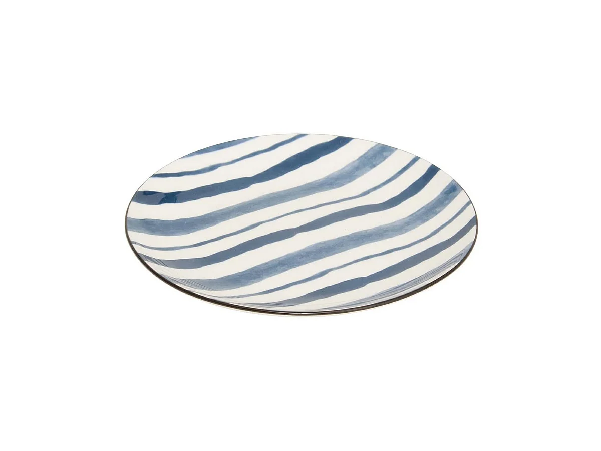 Lot de 6 Assiettes à Dessert "Umami Rayure" 19cm Bleu