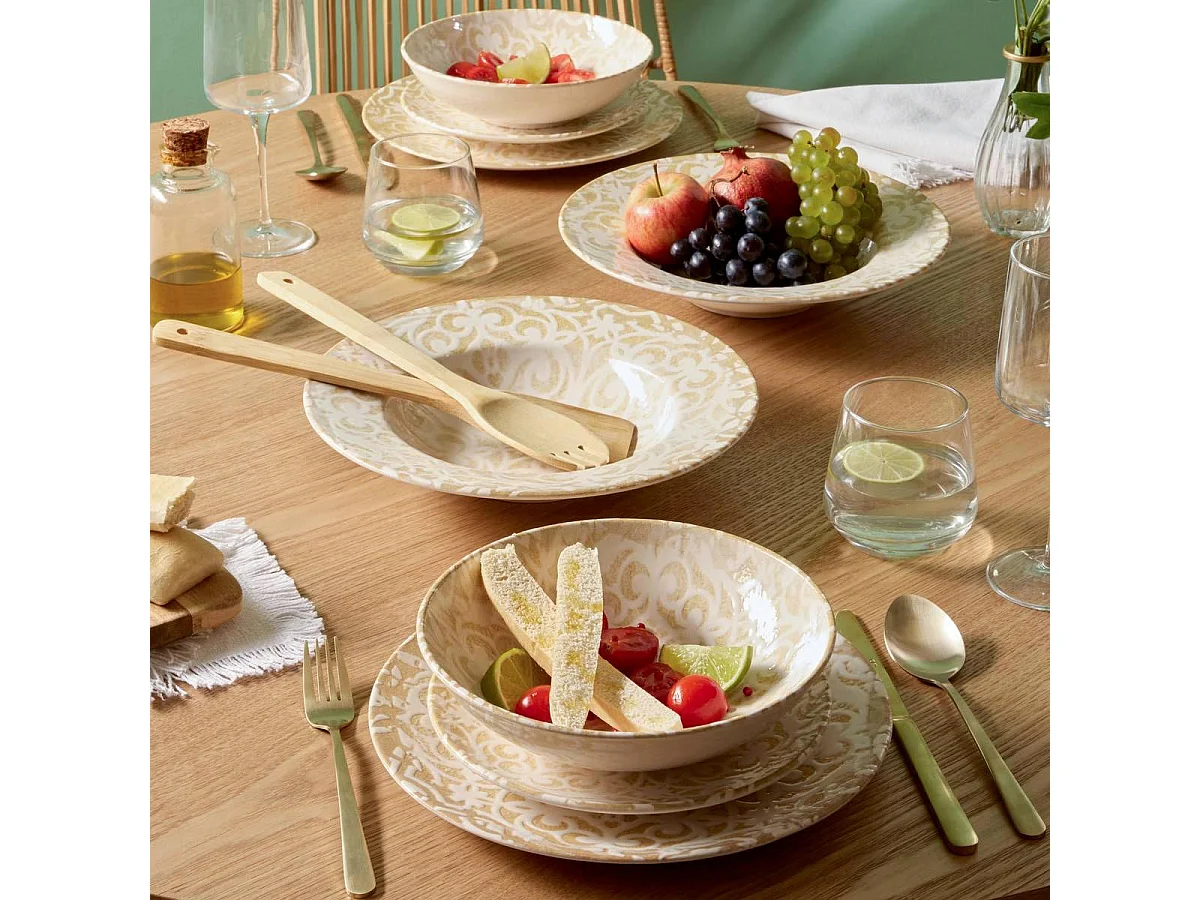 Lot de 6 Assiettes Creuses "Anna" 20cm Crème