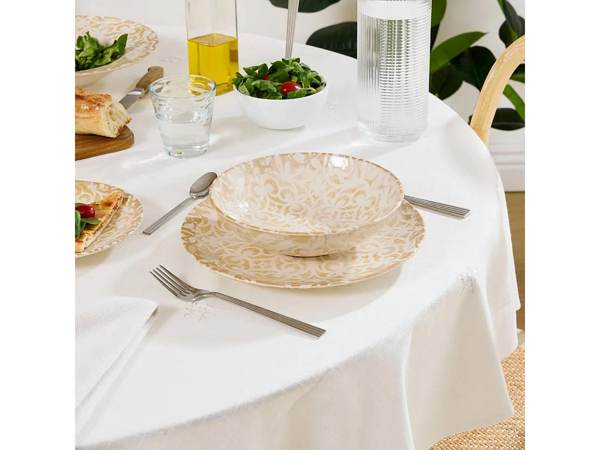 Lot de 6 Assiettes Creuses "Anna" 20cm Crème