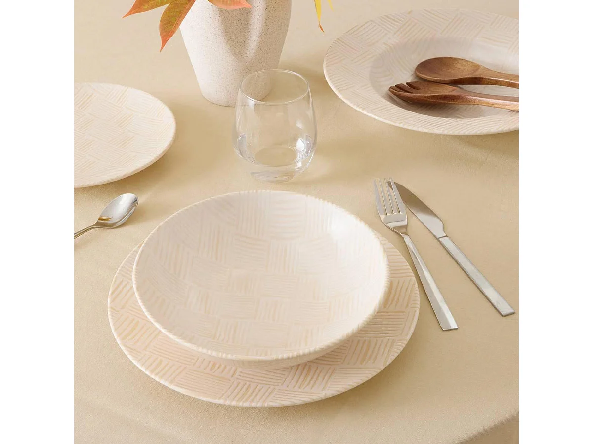 Lot de 6 Assiettes Creuses "Laetitia" 20cm Crème