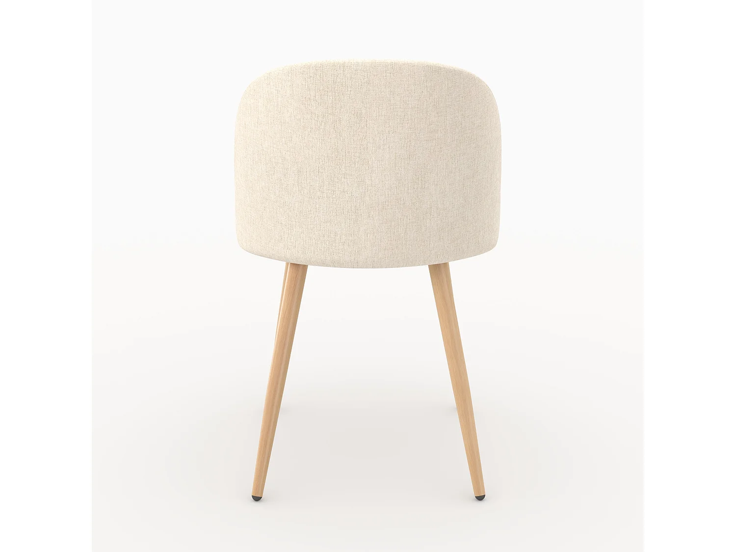 Lot de 2 chaises en tissu beige et pieds en métal - Cozy