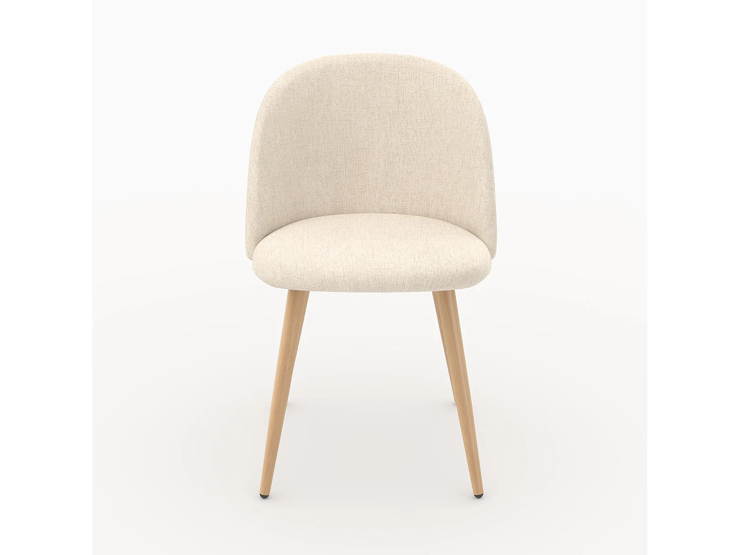 Lot de 2 chaises en tissu beige et pieds en métal - Cozy