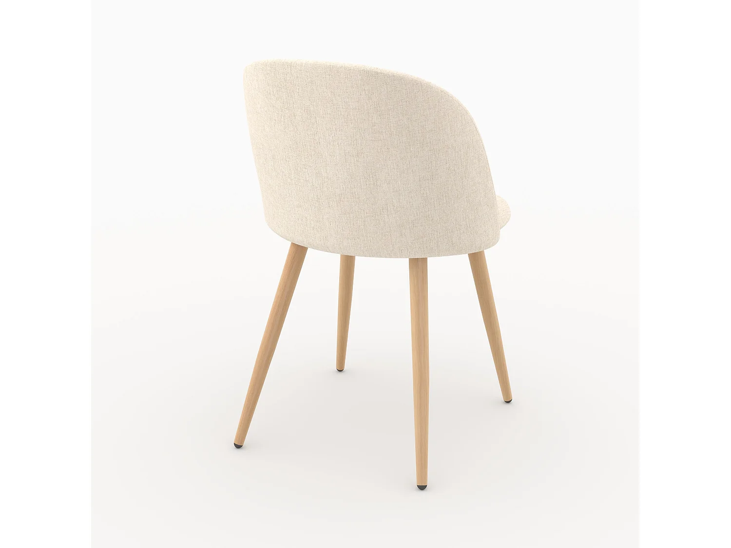 Lot de 2 chaises en tissu beige et pieds en métal - Cozy
