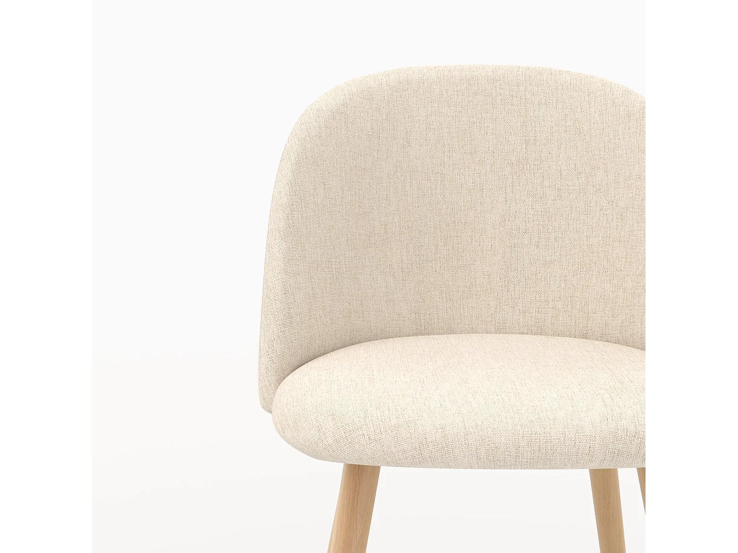 Lot de 2 chaises en tissu beige et pieds en métal - Cozy