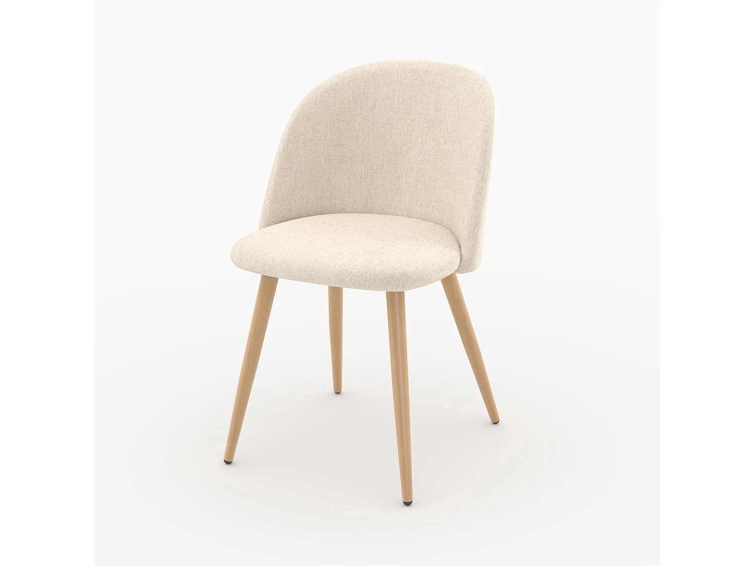 Lot de 2 chaises en tissu beige et pieds en métal - Cozy