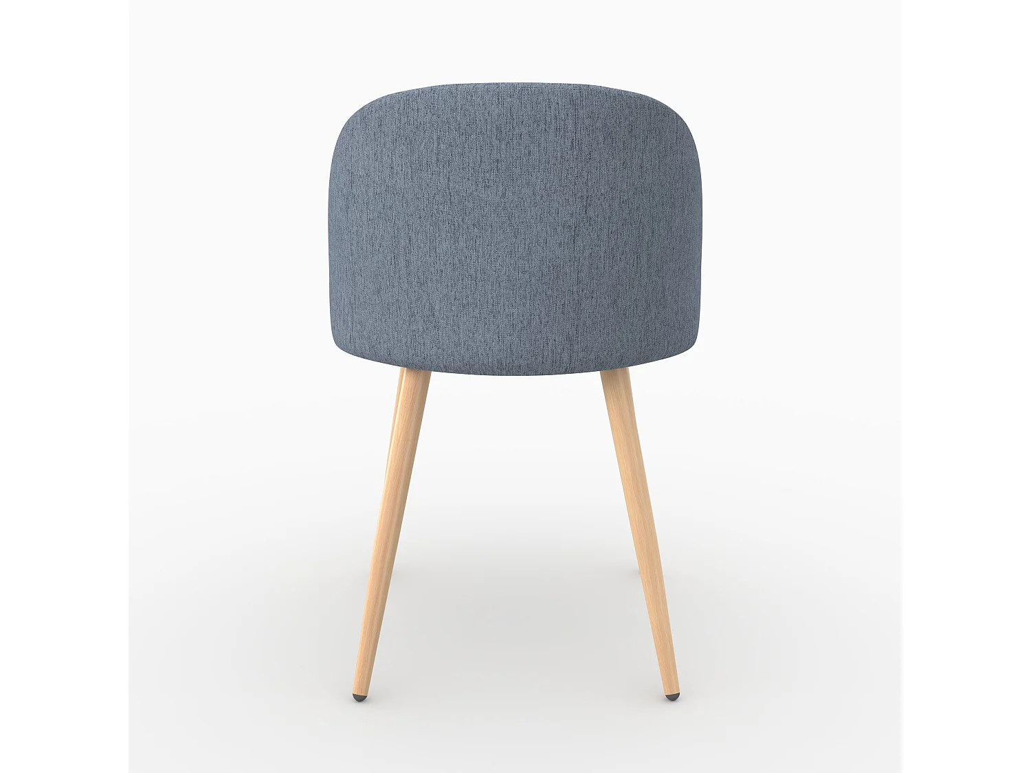 Lot de 2 chaises en tissu bleu marine et pieds en métal - Cozy