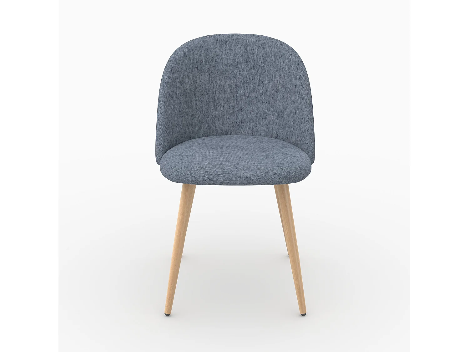 Lot de 2 chaises en tissu bleu marine et pieds en métal - Cozy