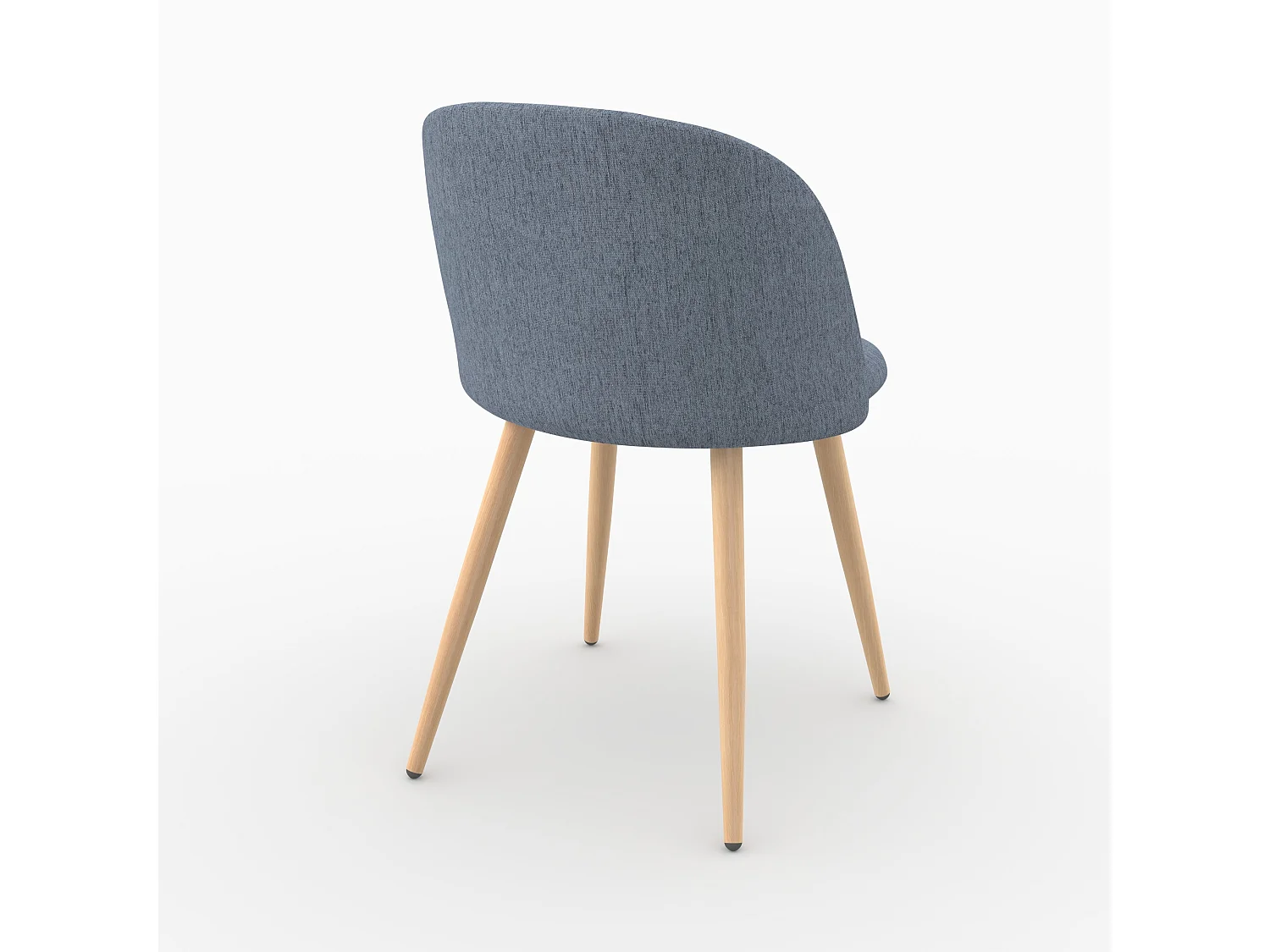 Lot de 2 chaises en tissu bleu marine et pieds en métal - Cozy