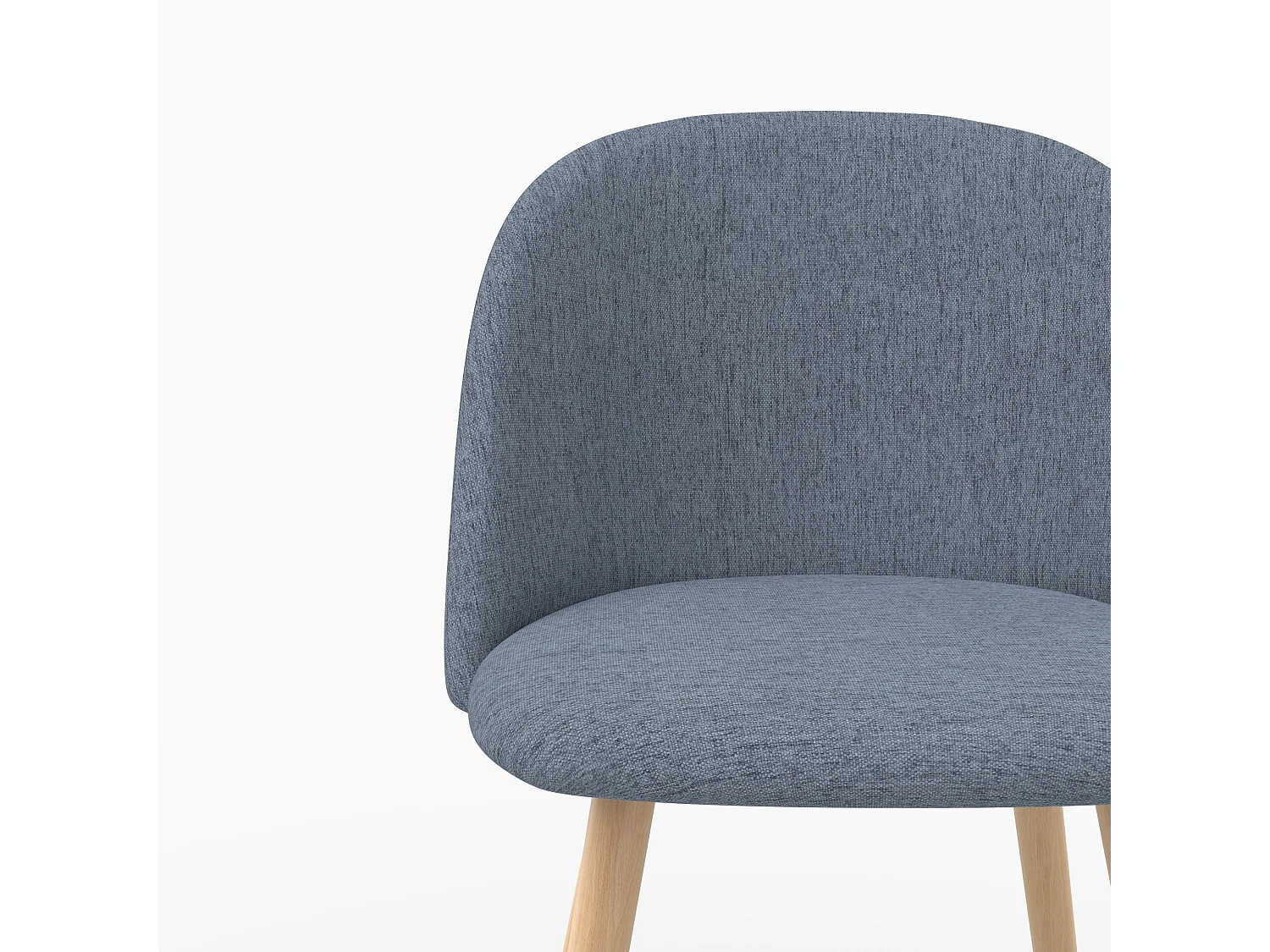 Lot de 2 chaises en tissu bleu marine et pieds en métal - Cozy