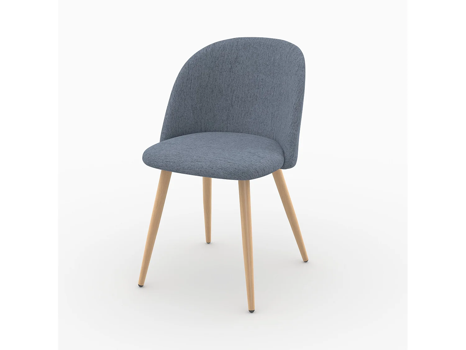 Lot de 2 chaises en tissu bleu marine et pieds en métal - Cozy