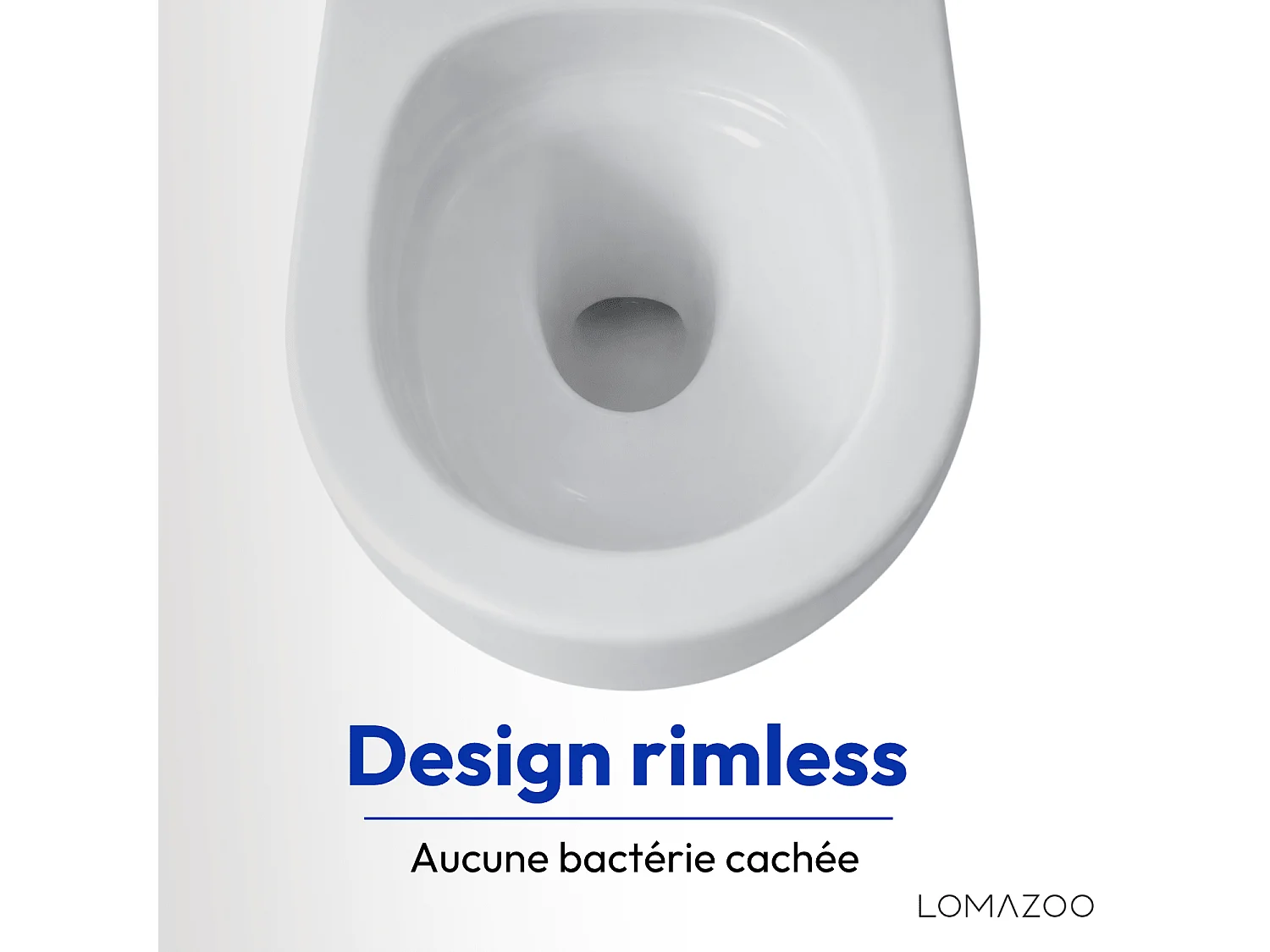 LOMAZOO Pack WC suspendu - réservoir encastré rond blanc - plaque de commande carré noir - LINEA