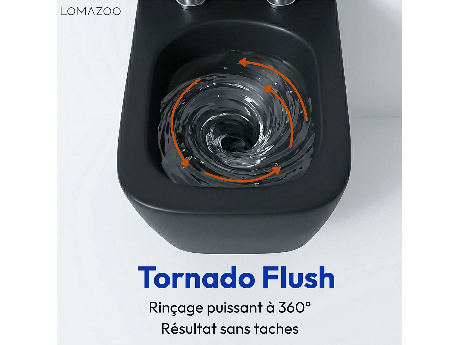 LOMAZOO Pack WC suspendu - réservoir encastré carré noir - plaque de commande carré noir - LINEA