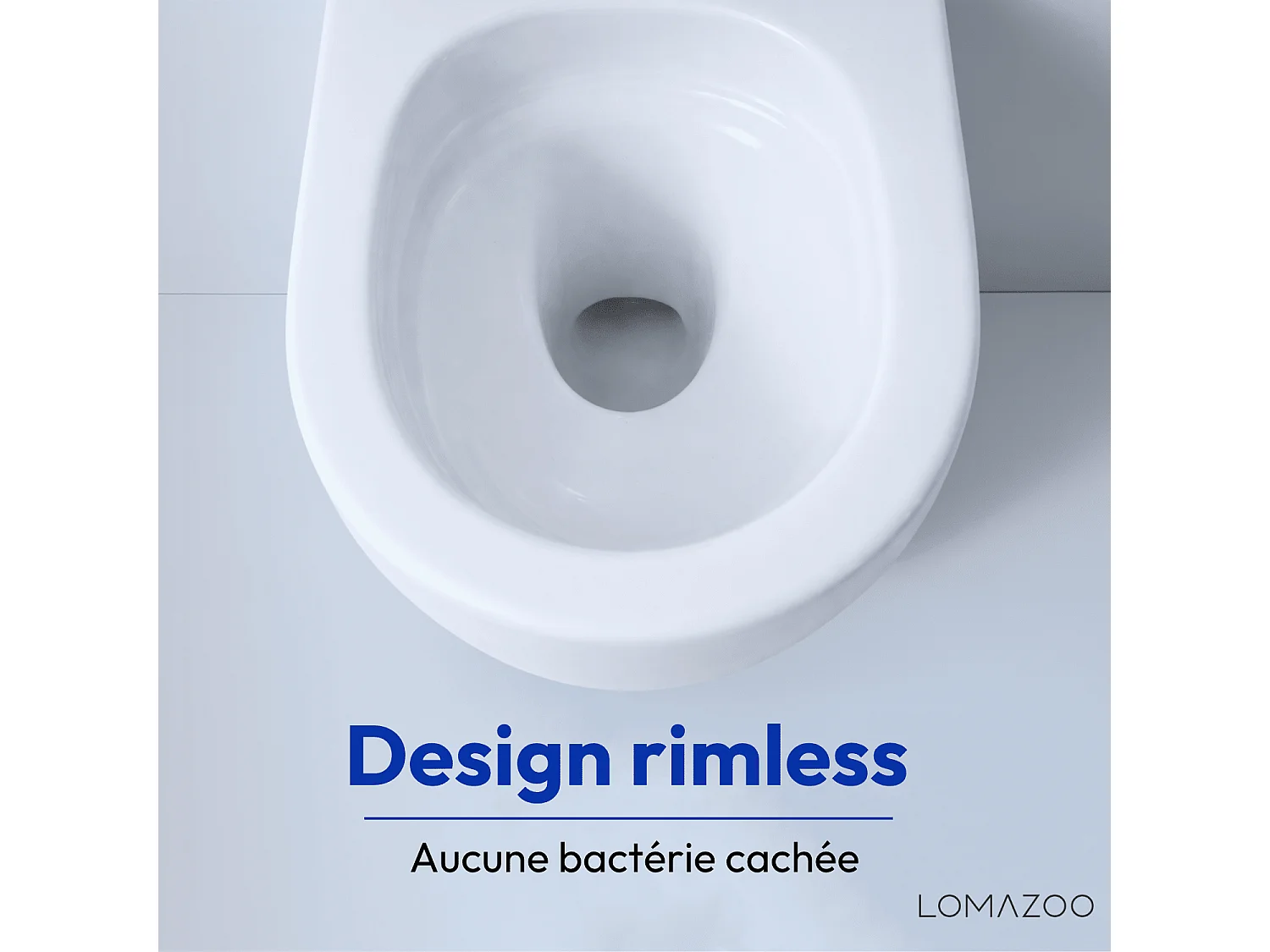 LOMAZOO Pack WC suspendu - réservoir encastré rond blanc - plaque de commande carré or  - LINEA