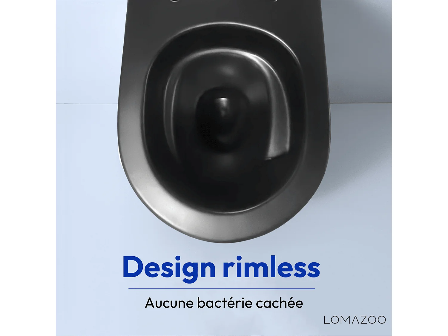 LOMAZOO Pack WC suspendu - réservoir encastré rond noir - plaque de commande ronde blanc - LINEA