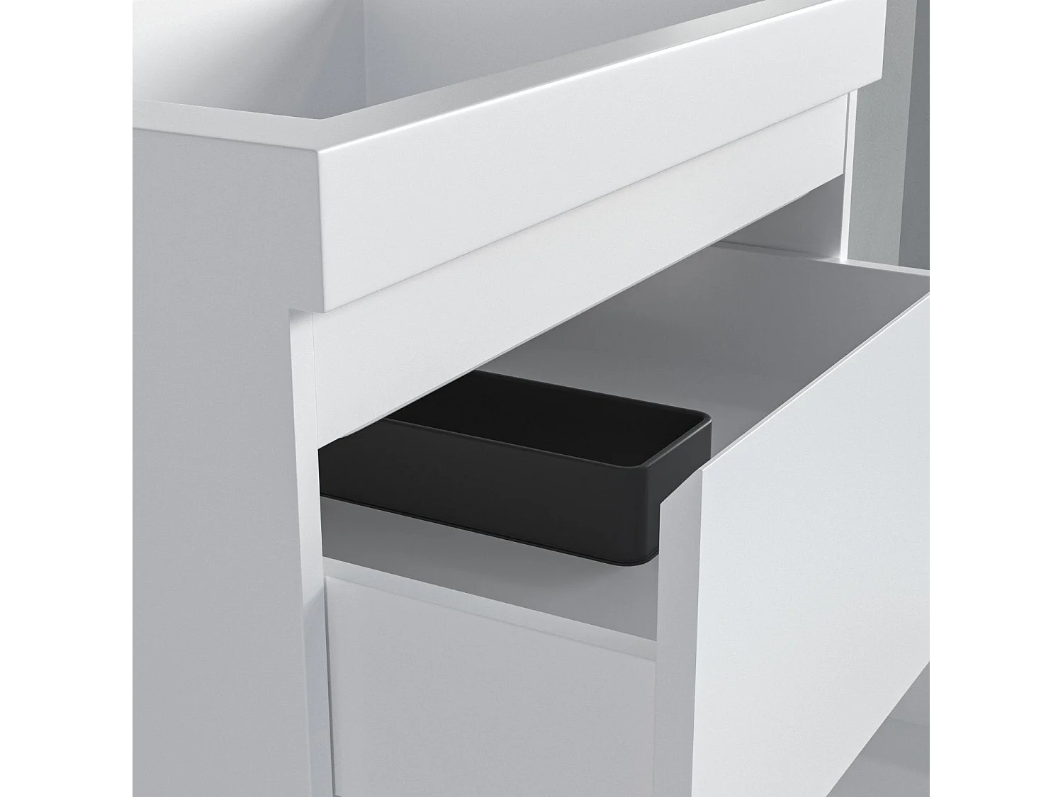 Ensemble meuble vasque 60 cm avec colonne - LOMAZOO Avalon - blanc brillant