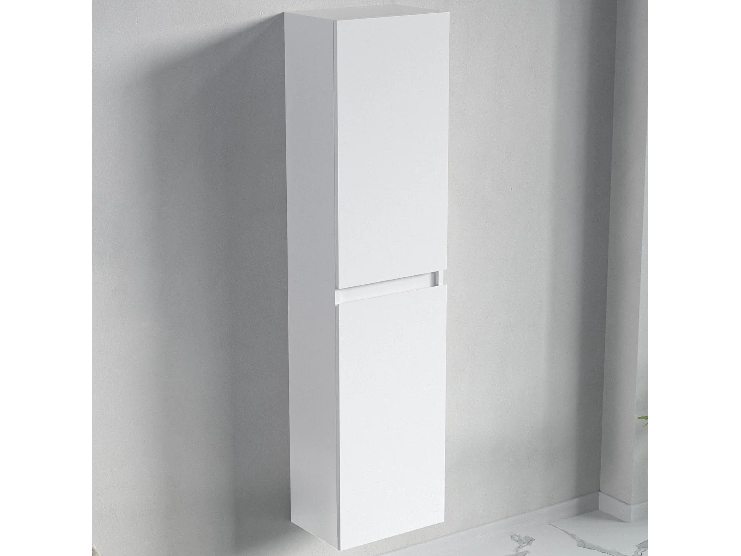 Ensemble meuble vasque 60 cm avec colonne - LOMAZOO Avalon - blanc brillant