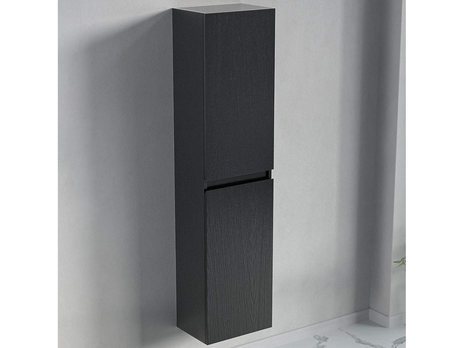 Ensemble meuble vasque 100 cm avec colonne - LOMAZOO Avalon - lavabo noir - noir mat