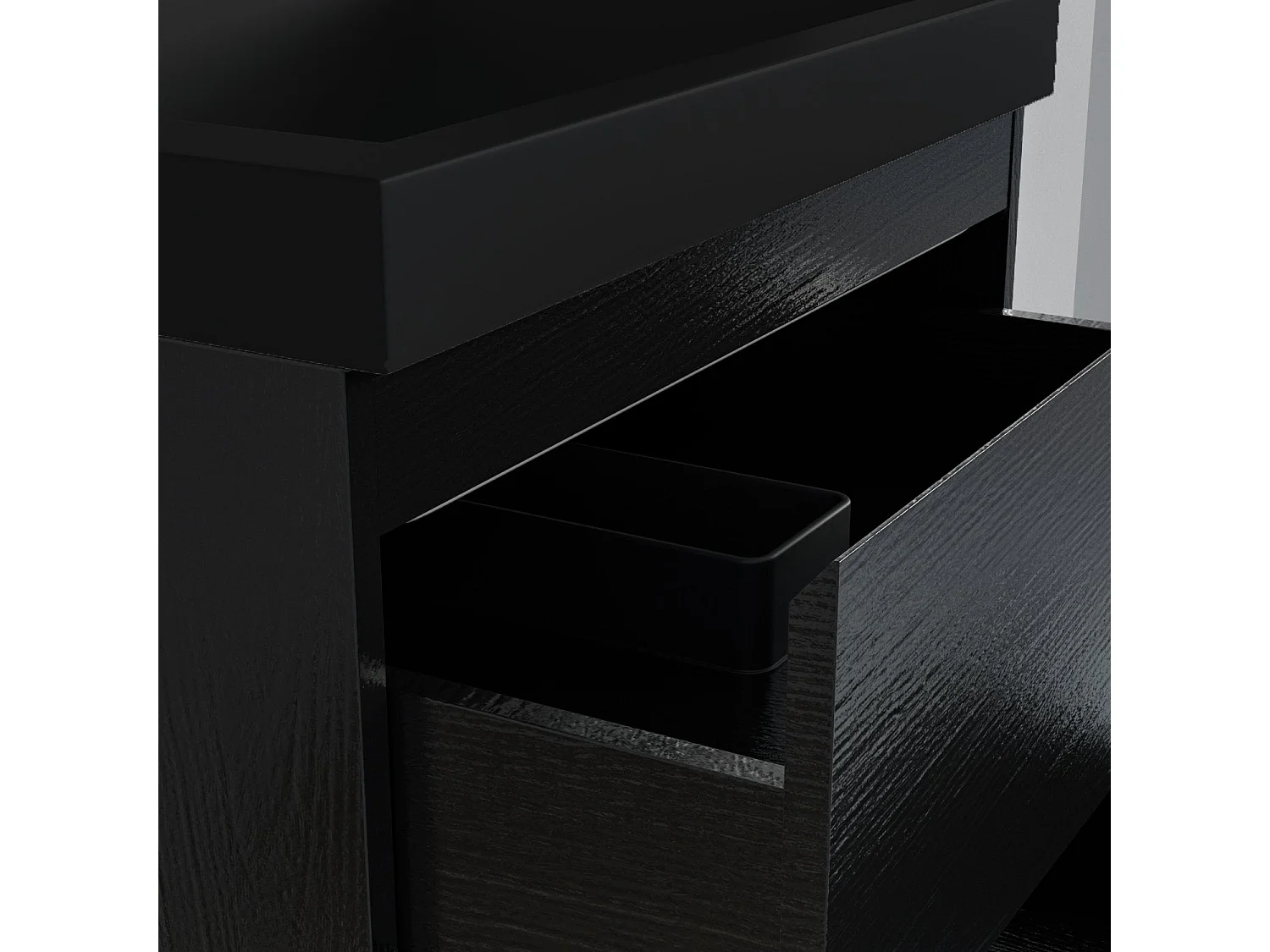 Ensemble meuble vasque 60 cm avec colonne - LOMAZOO Avalon - chêne noir