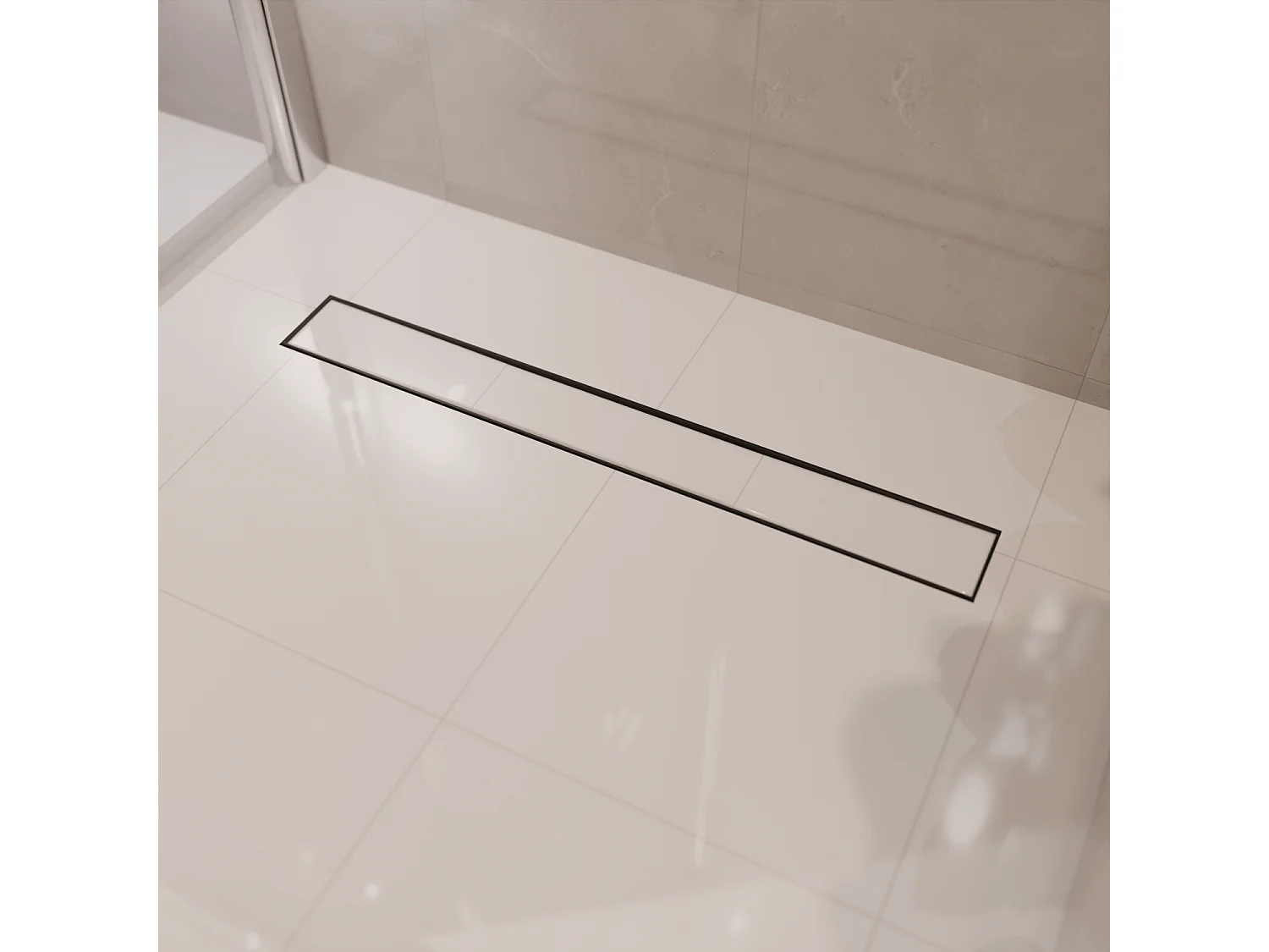 Caniveau De Douche Lomazoo Nilo - 70 Cm - Noir Mat