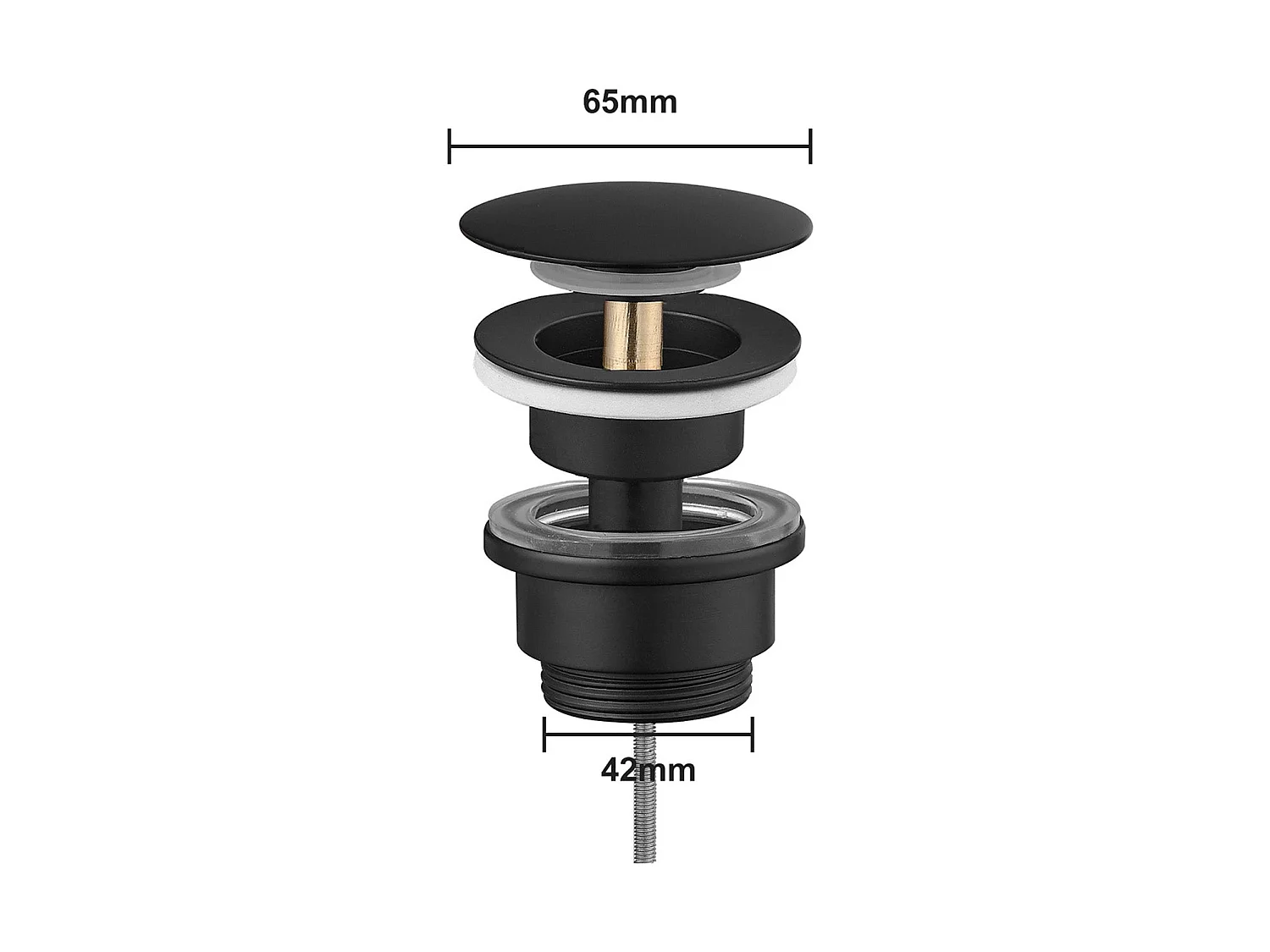 LOMAZOO Bonde d'évier Clickwaste 42 mm - Noir