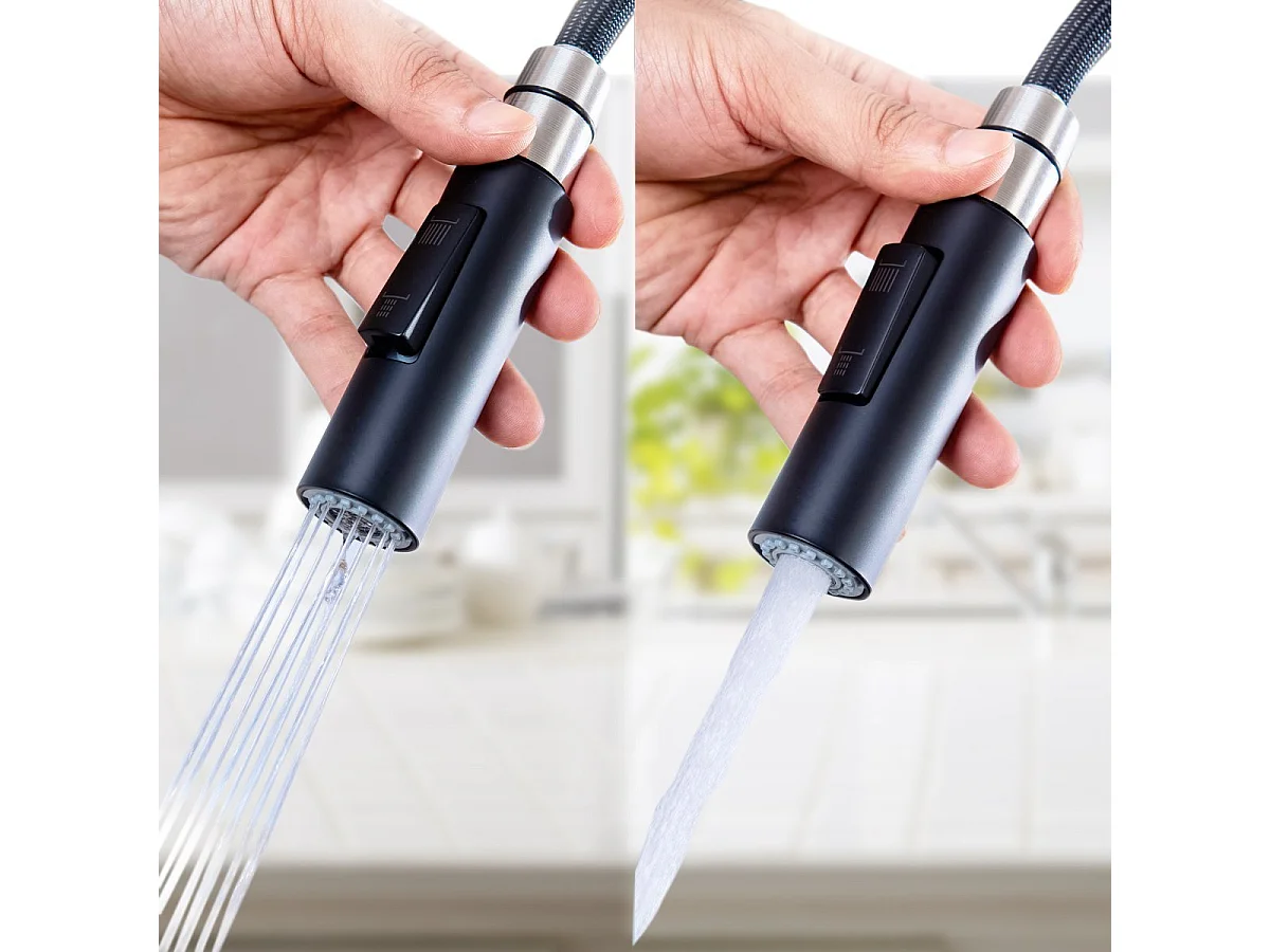 Mitigeur Cuisine avec Douchette Noir LOMAZOO Turais