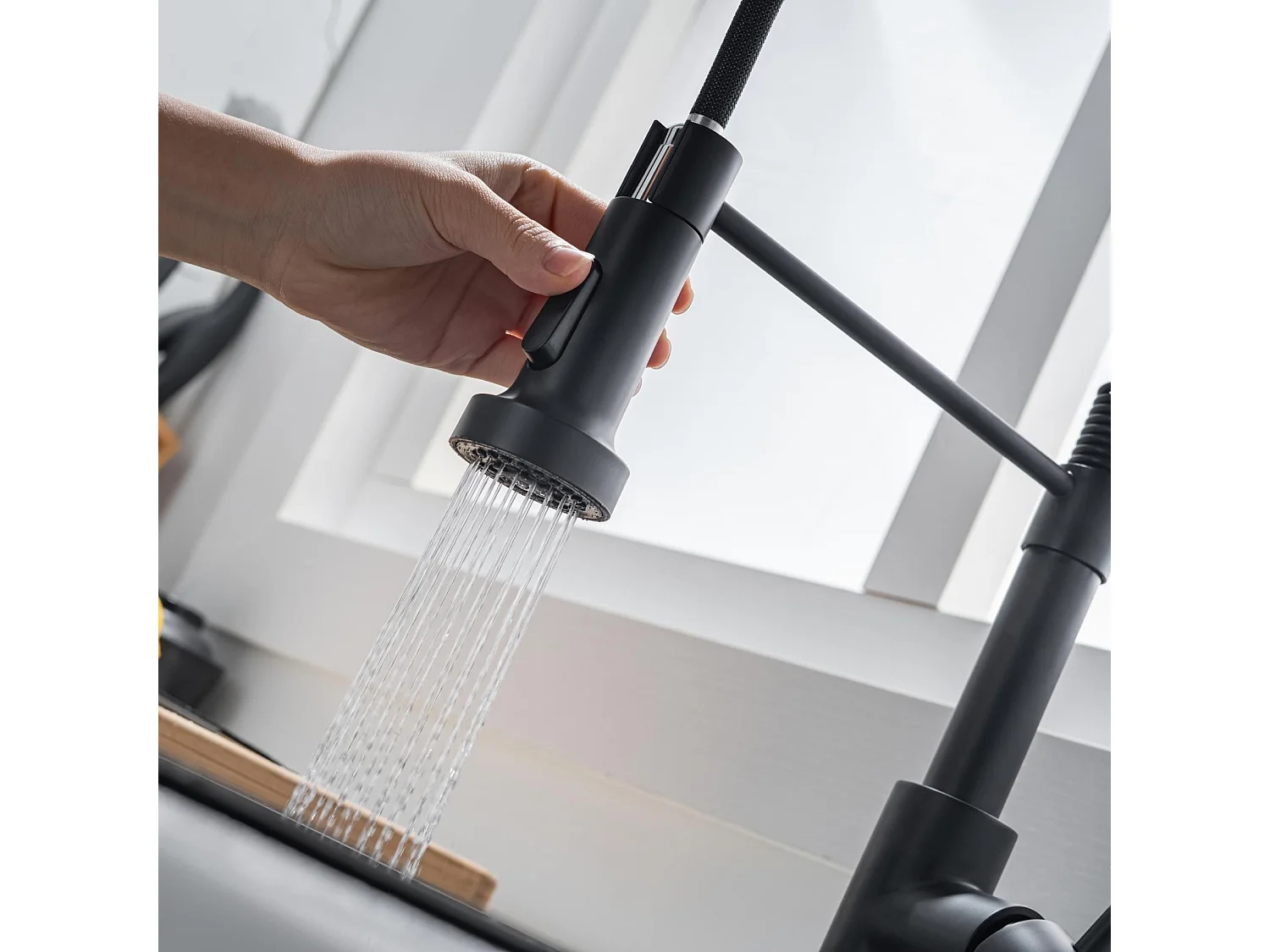 Mitigeur Cuisine avec avec Douchette Noir LOMAZOO Sapphire