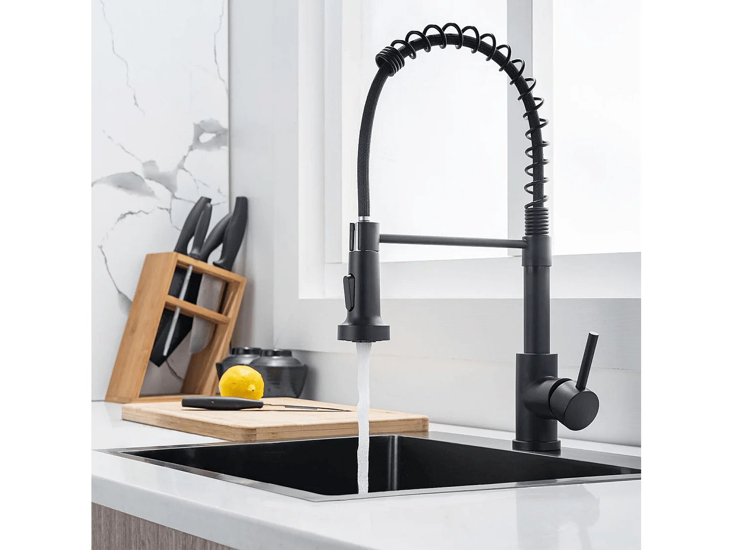 Mitigeur Cuisine avec avec Douchette Noir LOMAZOO Sapphire