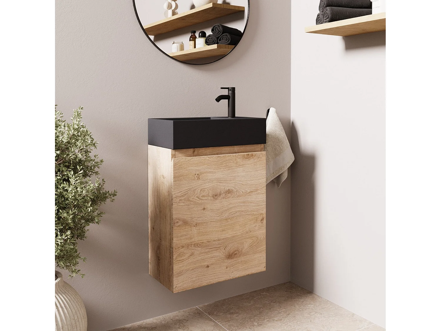 Meuble lave-mains chêne clair LOMAZOO Malibu - 40cm