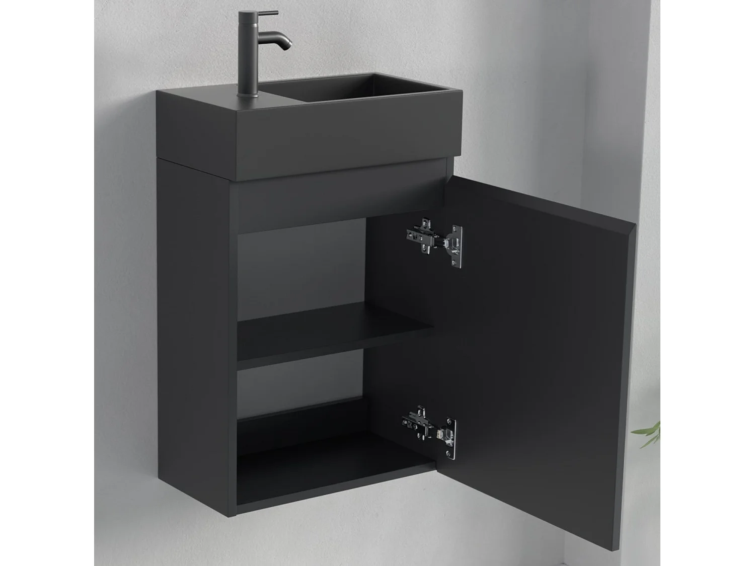 Meuble lave-mains noir mat LOMAZOO Malibu - 40cm