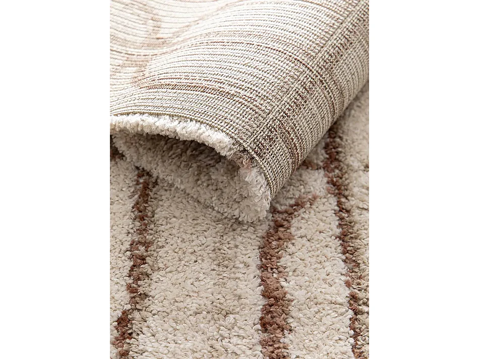 Tapis enfant - shaggy scandinave - crème / rose - 80x150 cm - EMBER