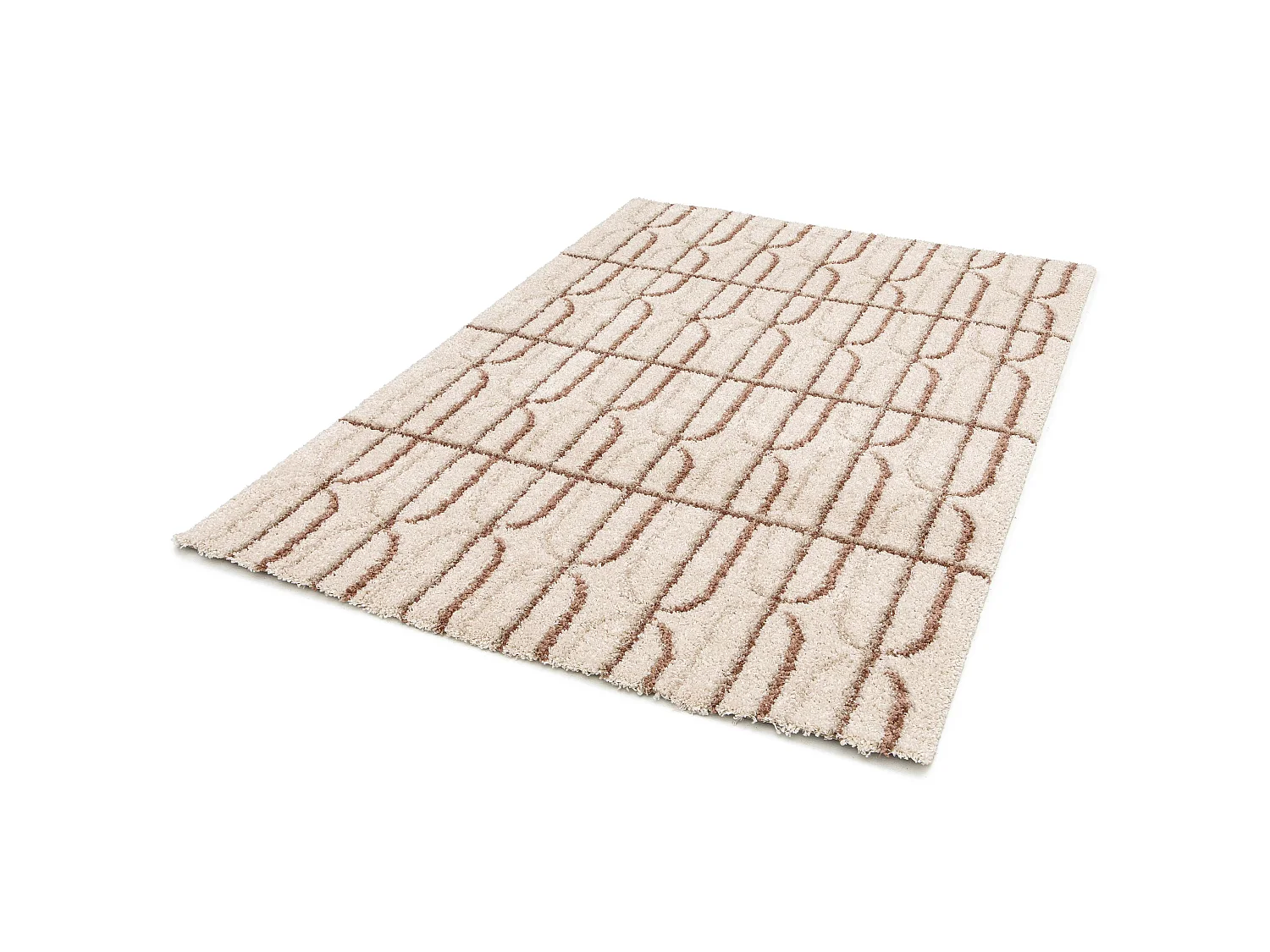 Tapis enfant - shaggy scandinave - crème / rose - 80x150 cm - EMBER