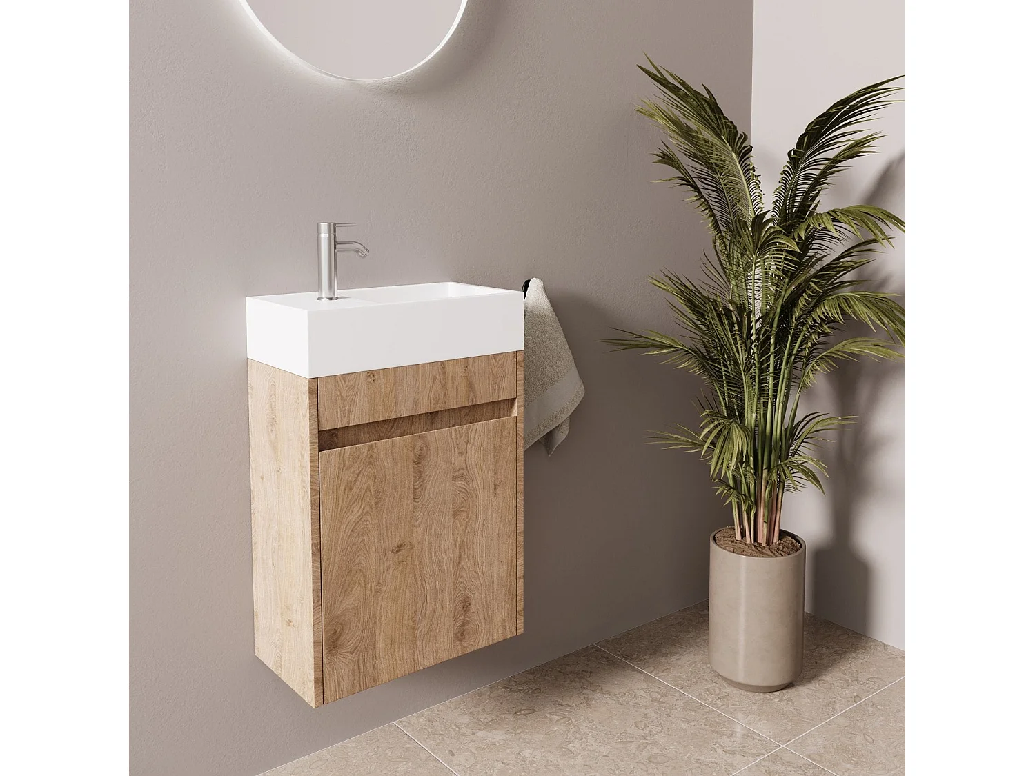 Meuble lave-mains chêne clair LOMAZOO Ibiza- 40cm