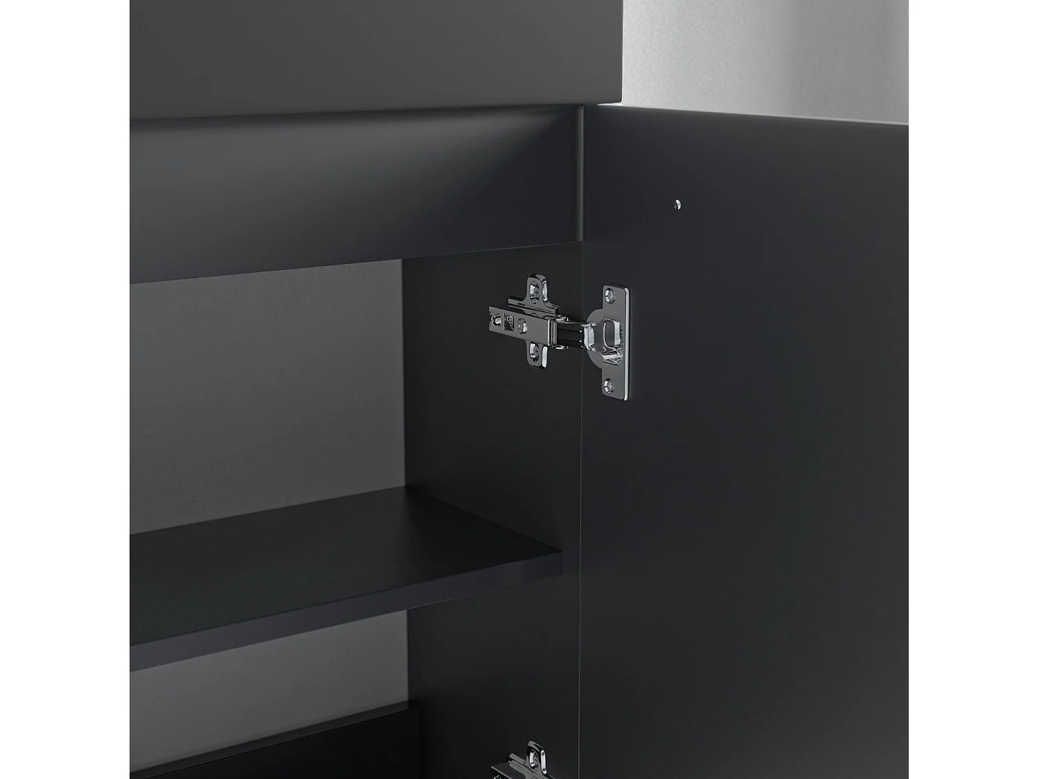 Meuble lave-mains noir mat - lavabo noir LOMAZOO Bombay - 40cm