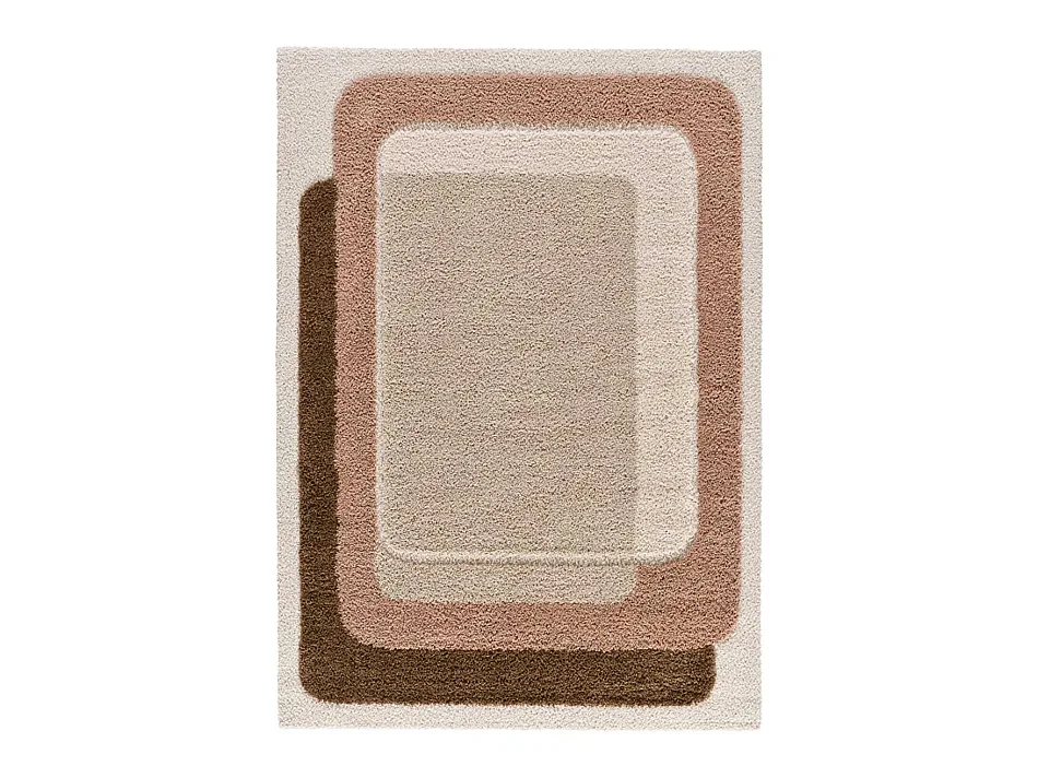 Tapis enfant - shaggy scandinave - beige / rose - 120x170 cm - EMBER
