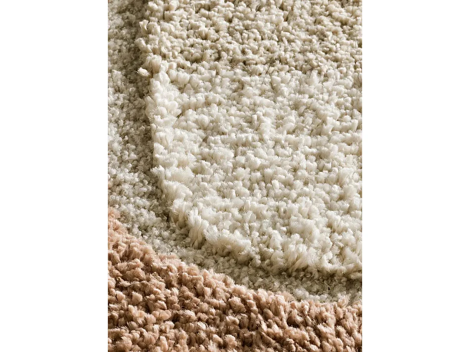 Tapis enfant - shaggy scandinave - beige / rose - 120x170 cm - EMBER