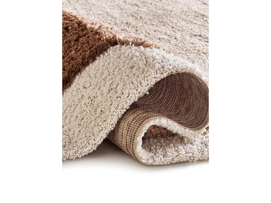 Tapis enfant - shaggy scandinave - beige / rose - 120x170 cm - EMBER