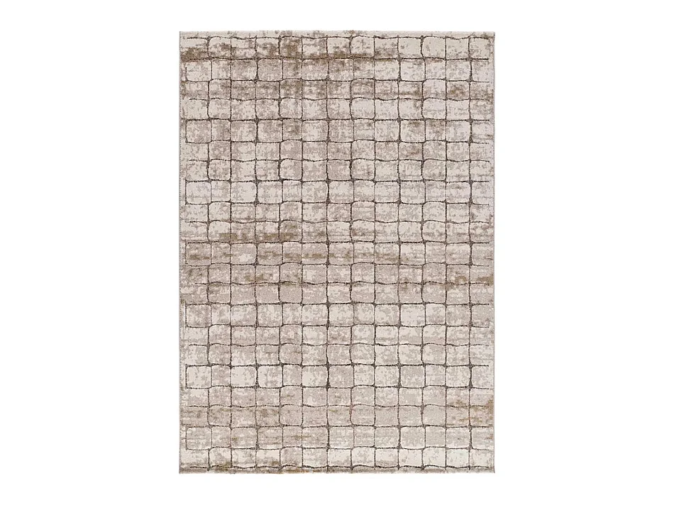 Tapis intérieur - géométrique - crème / marron - 80x120 cm - CERES