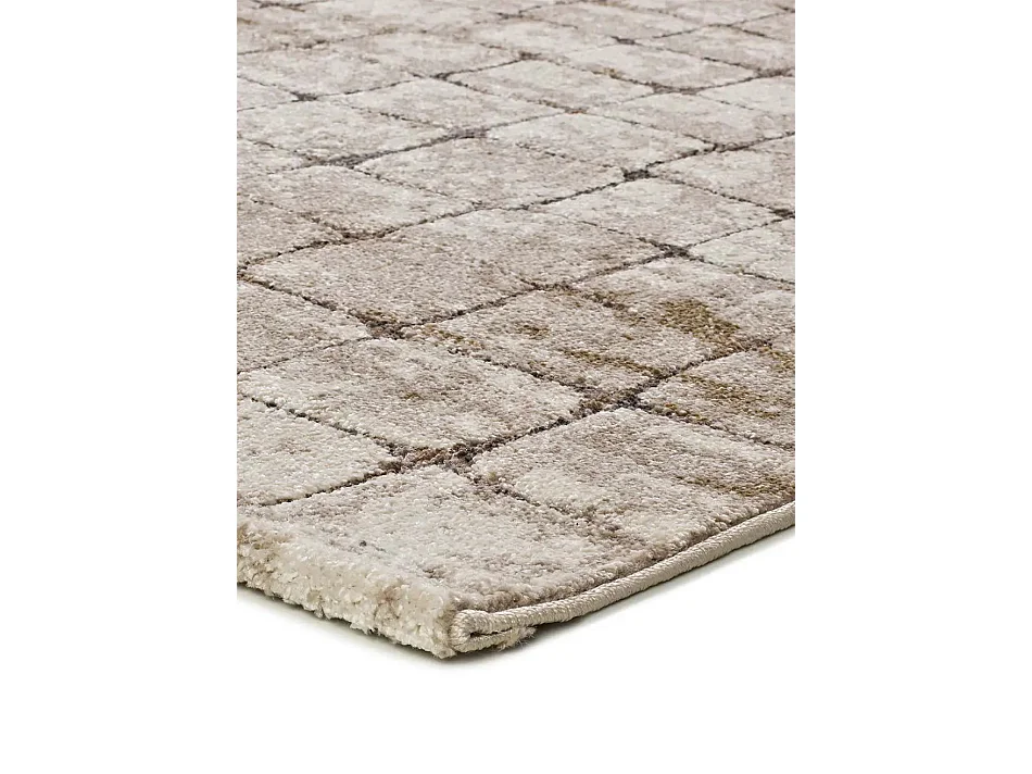 Tapis intérieur - géométrique - crème / marron - 80x120 cm - CERES