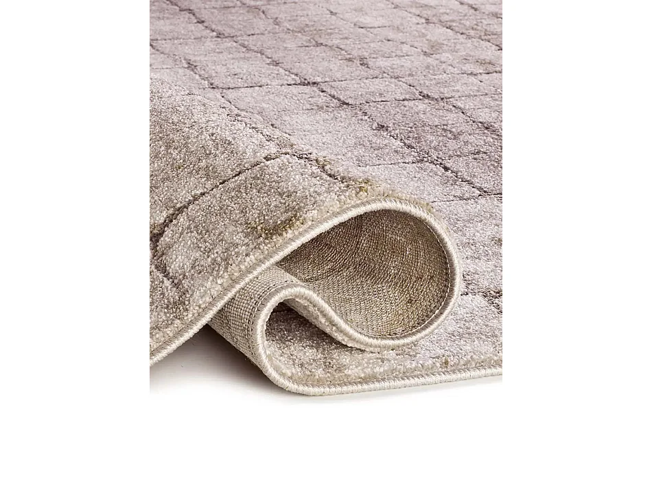 Tapis intérieur - géométrique - crème / marron - 80x120 cm - CERES