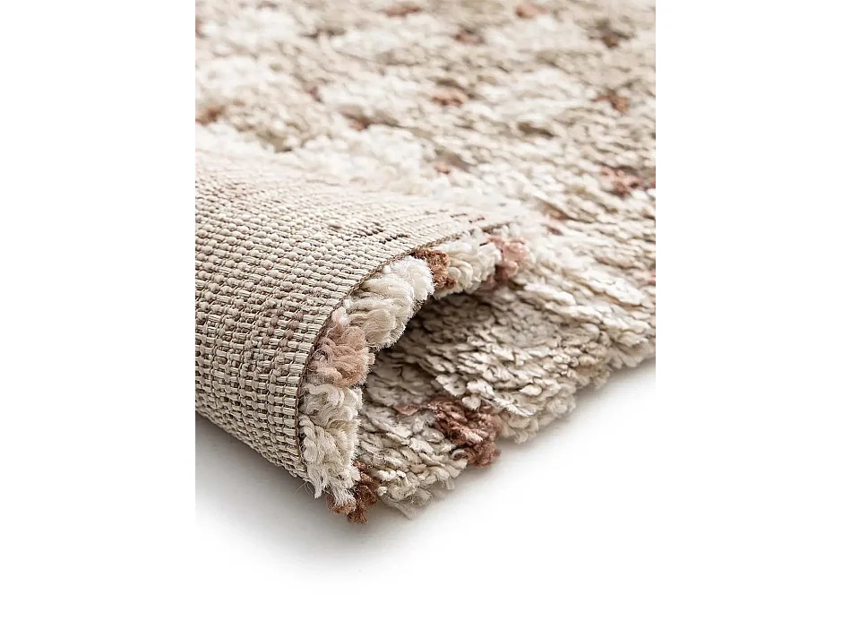 Tapis enfant - shaggy scandinave - beige / crème - 80x150 cm - EMBER