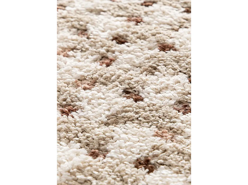 Tapis enfant - shaggy scandinave - beige / crème - 80x150 cm - EMBER