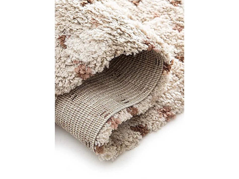 Tapis enfant - shaggy scandinave - beige / crème - 80x150 cm - EMBER