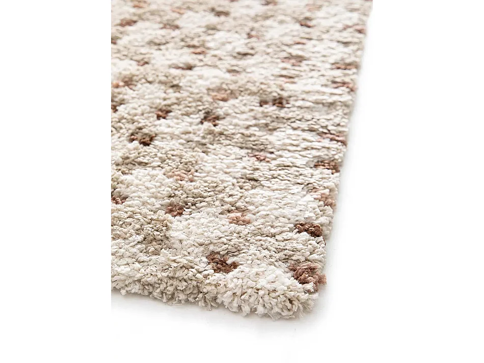 Tapis enfant - shaggy scandinave - beige / crème - 80x150 cm - EMBER