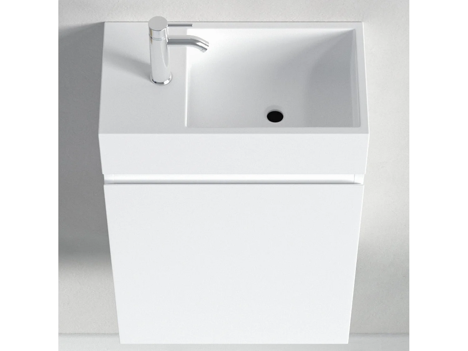 Meuble lave-mains blanc brillant LOMAZOO Malibu  - 40cm