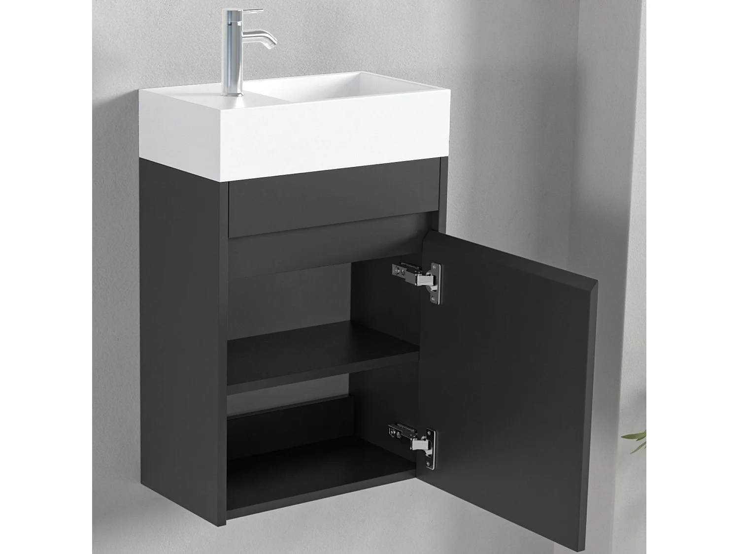 Meuble lave-mains noir mat LOMAZOO Ibiza - 40cm
