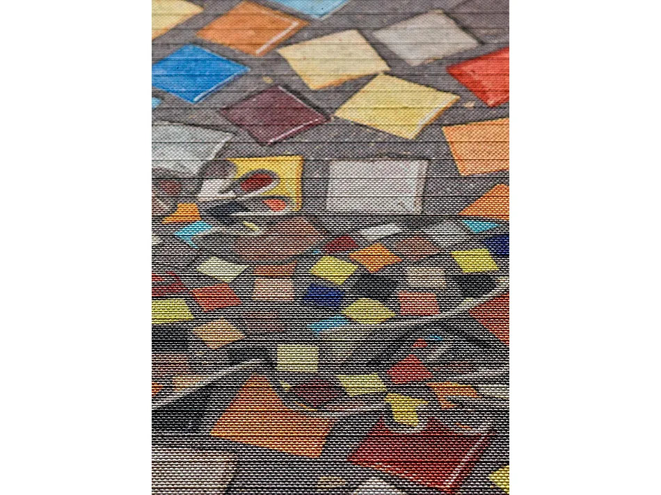 Tapis de cuisine - dessins de mosaïques - multicolore - 52x200 cm - RICCI
