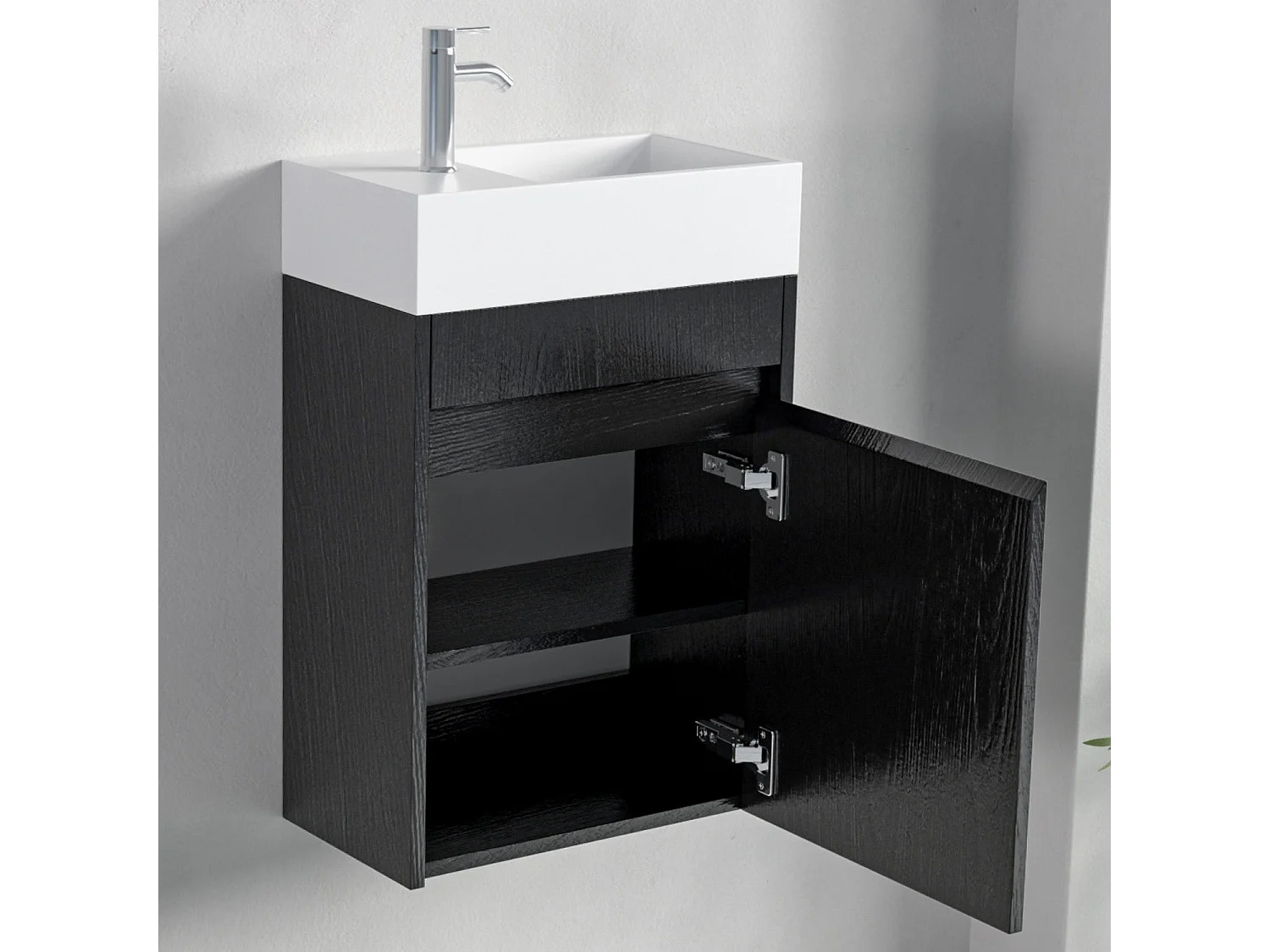 Meuble lave-mains chêne noir LOMAZOO Ibiza - 40cm
