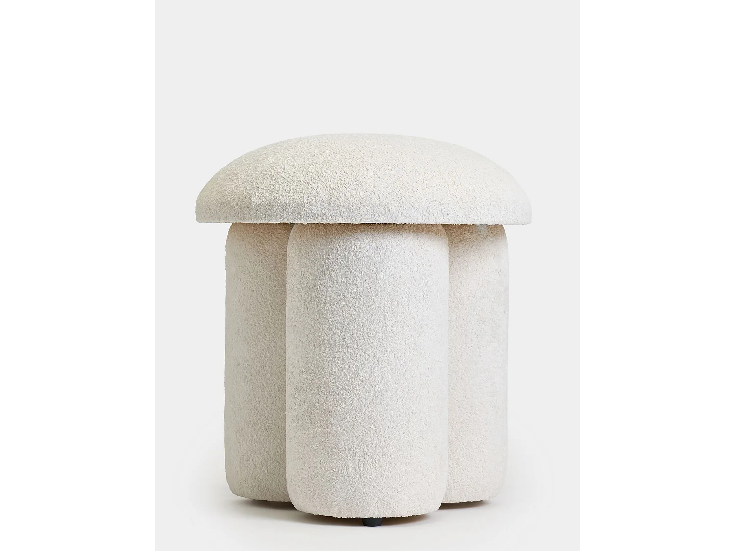 Pouf en tissu "Magnus" - Blanc - Design Élégant - Cadre en Bois Durable - 45 x 45 x 48 cm