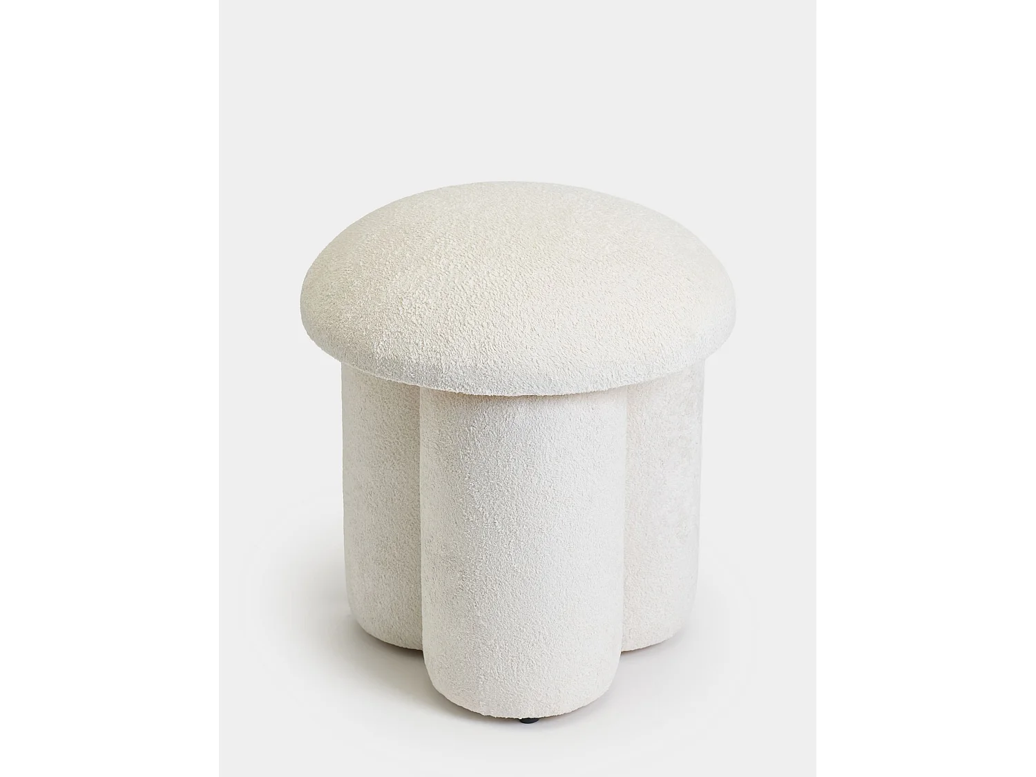 Pouf en tissu "Magnus" - Blanc - Design Élégant - Cadre en Bois Durable - 45 x 45 x 48 cm