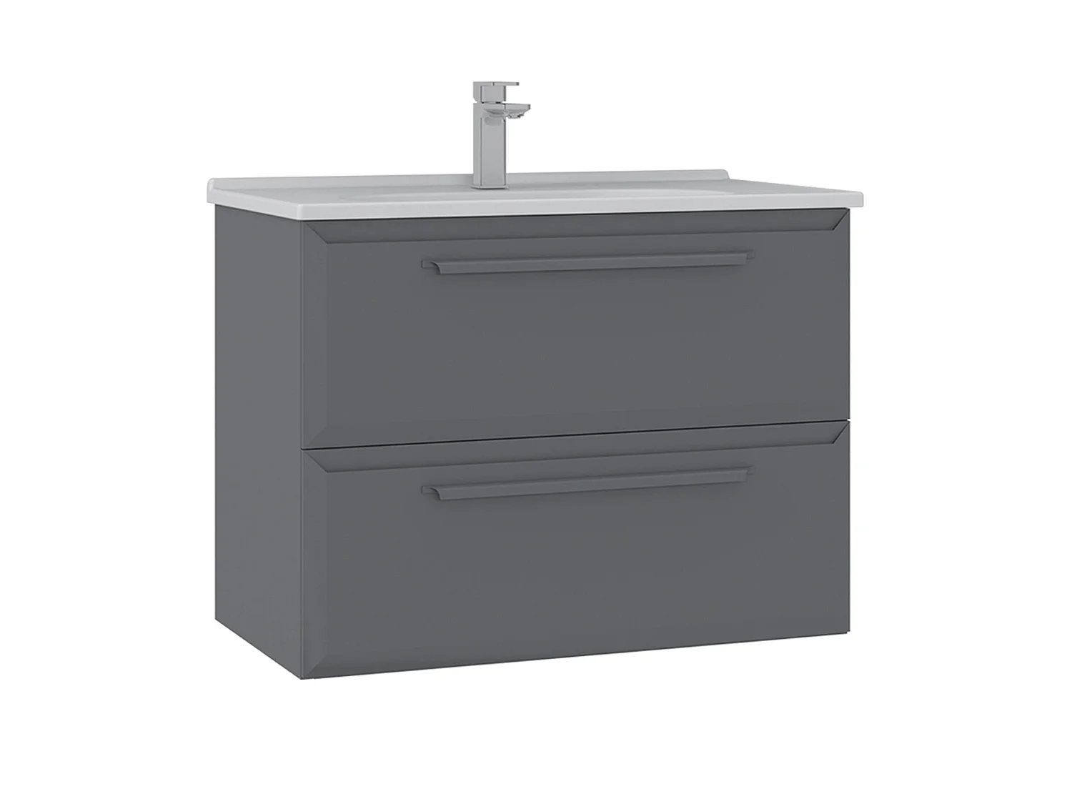 Wastafelmeubel "Nuvola 80 v2" - 80 x 50 x 62 cm - Grijs